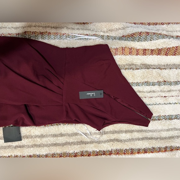 Lulus Burgundy Dress One Shoulder - Picture 2 of 11